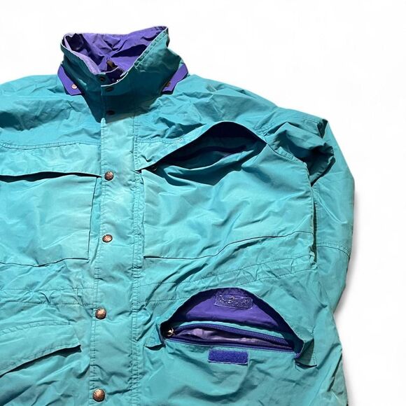 Vintage Made in USA North Face Blue Light Blue Teal Coat Jacket Gore Tex Sz L - Picture 3 of 7